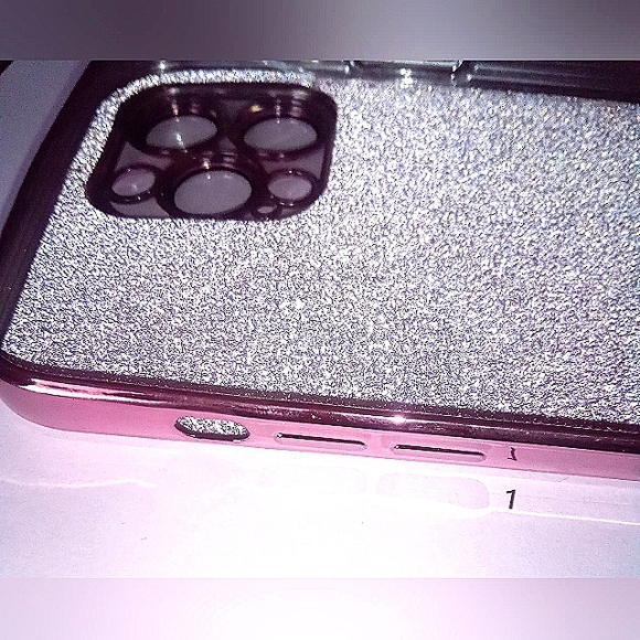 Magnetic Pink Gradient Glitter iPhone 13 Pro Max Phone Protector Cover - Picture 3 of 4